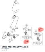 Diagram preview: BRAKE PADS FRONT TT2182HH (60613030000)