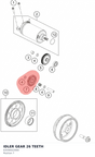 Diagram preview: IDLER GEAR 26 TEETH (63540022000)