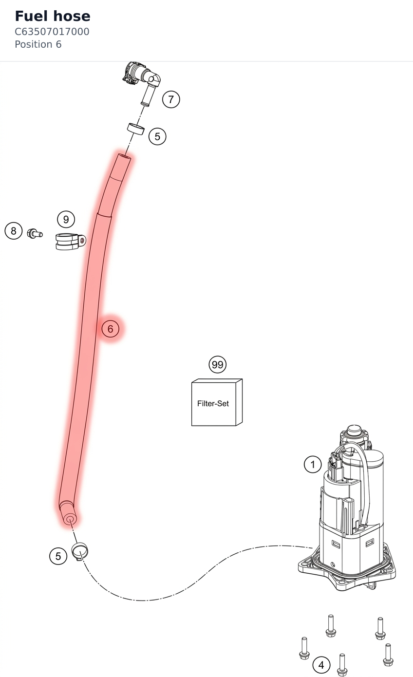Diagram preview: Fuel hose (C63507017000)