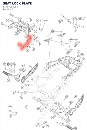 Diagram preview: SEAT LOCK PLATE (61407050050)