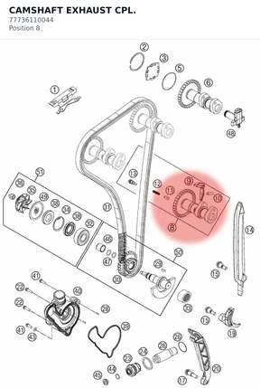 Diagram preview: CAMSHAFT EXHAUST CPL. (77736110044)