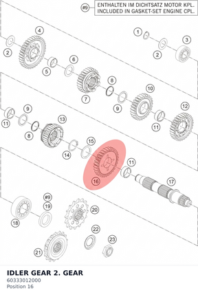 Diagram preview: IDLER GEAR 2. GEAR (60333012000)