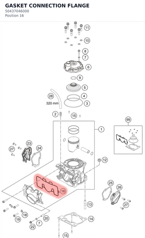 Diagram preview: GASKET CONNECTION FLANGE (50437046000)