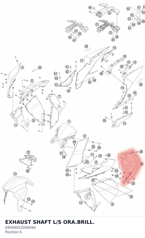Diagram preview: EXHAUST SHAFT L/S ORA.BRILL. (6900805200004A)