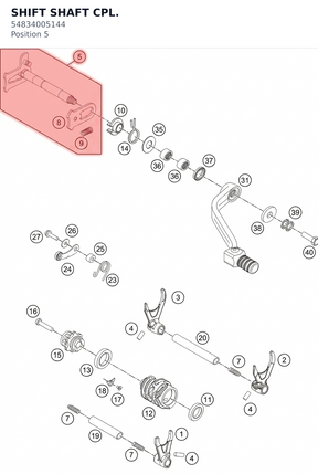 Diagram preview: SHIFT SHAFT CPL. (54834005144)
