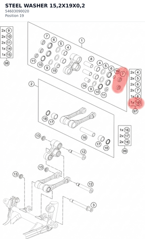 Diagram preview: STEEL WASHER 15,2X19X0,2 (54603090020)