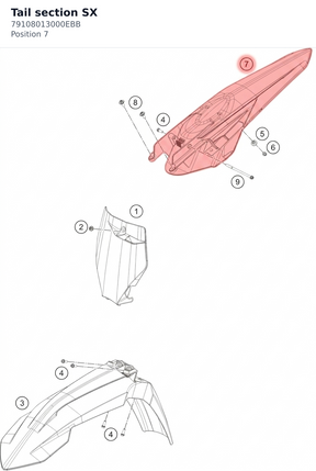 Diagram preview: Tail section SX (79108013000EBB)
