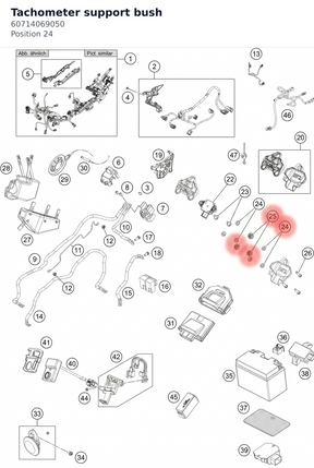 Diagram preview: Tachometer support bush (60714069050)