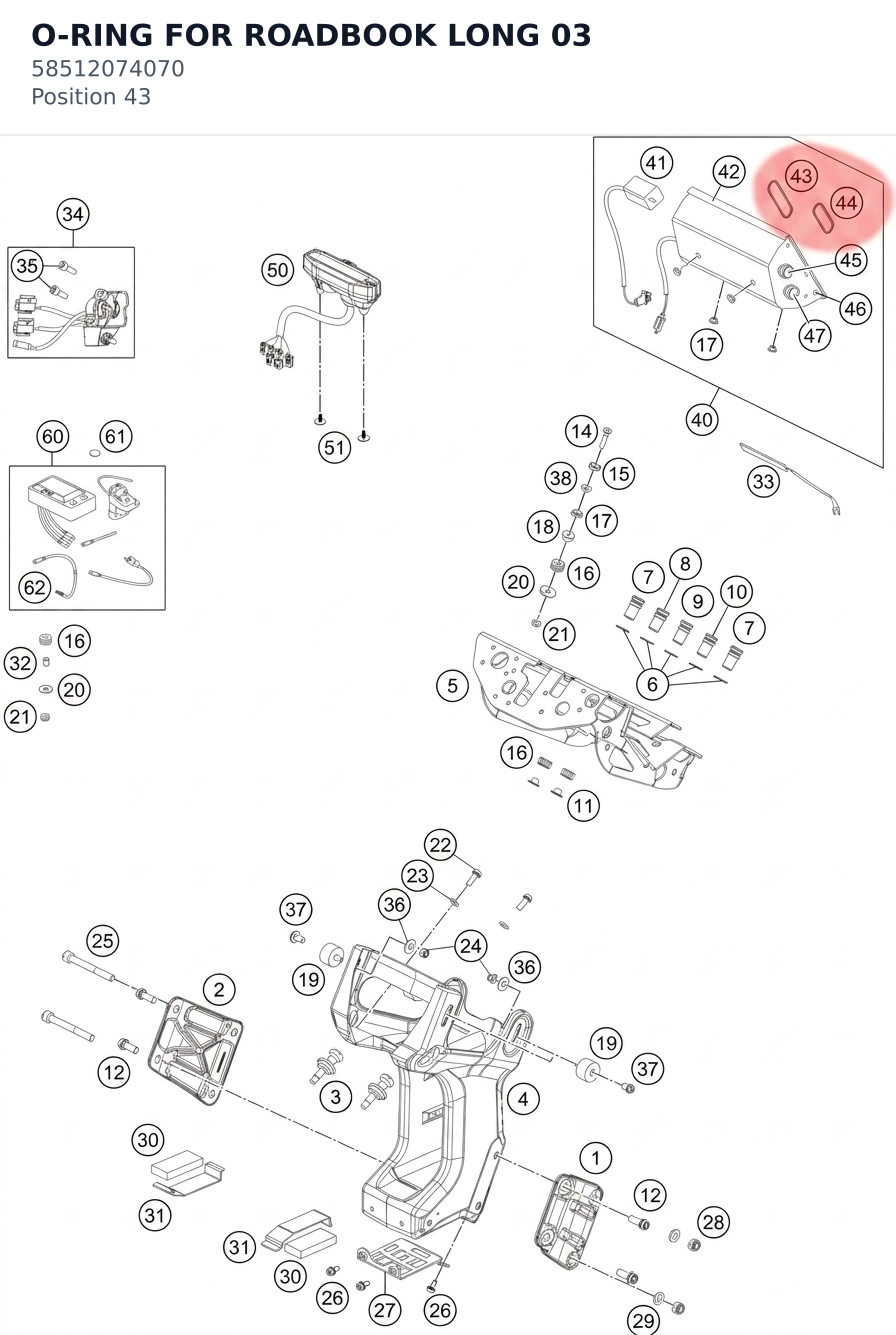 Diagram preview: O-RING FOR ROADBOOK LONG    03 (58512074070)