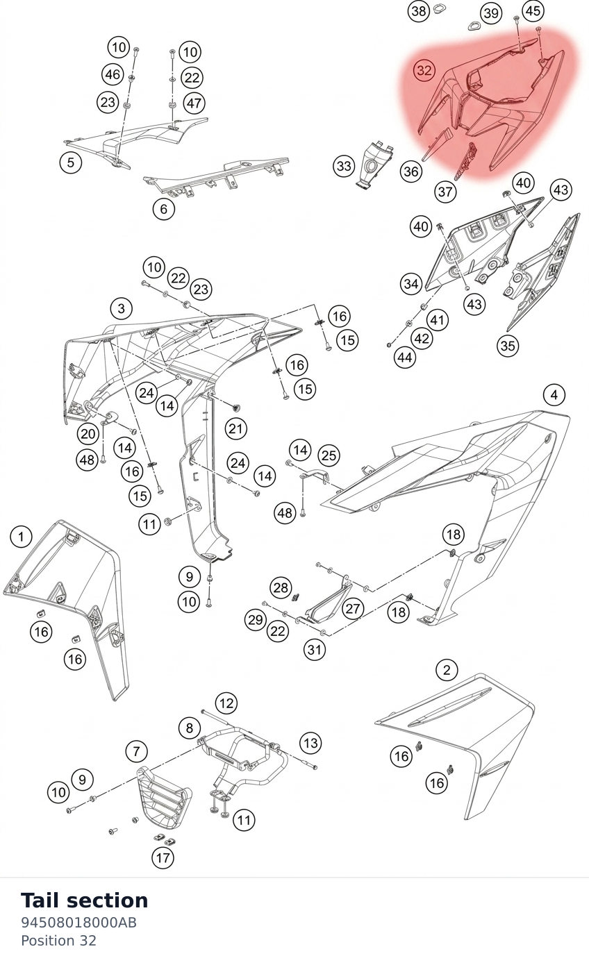 Diagram preview: Tail section (94508018000AB)