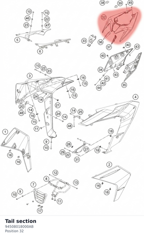 Diagram preview: Tail section (94508018000AB)