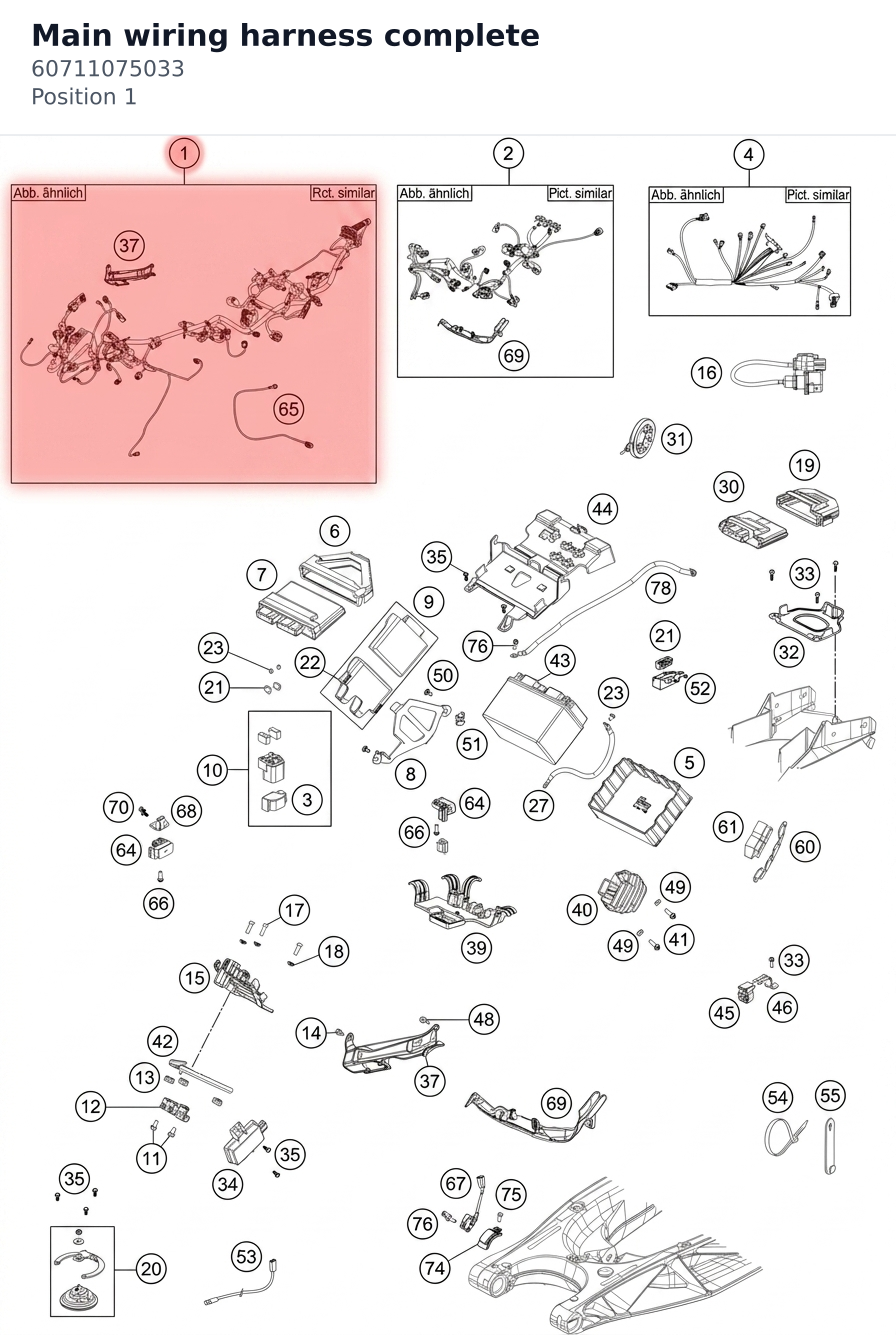 Diagram preview: Main wiring harness complete (60711075033)