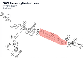Diagram preview: SAS hose cylinder rear (61705035222)