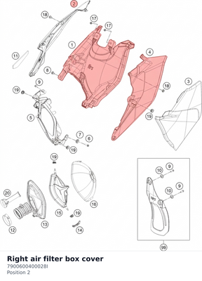 Diagram preview: Right air filter box cover (7900600400028I)