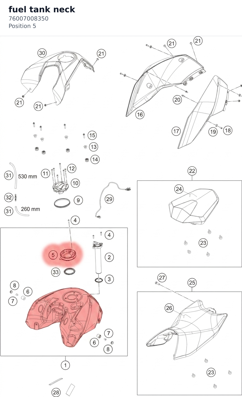 Diagram preview: fuel tank neck (76007008350)
