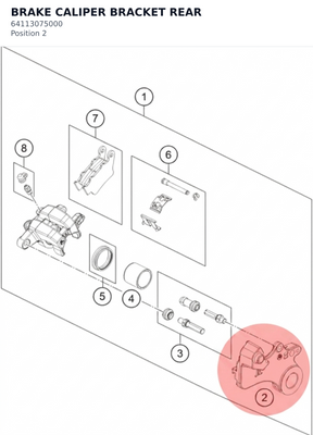 Diagram preview: BRAKE CALIPER BRACKET REAR (64113075000)
