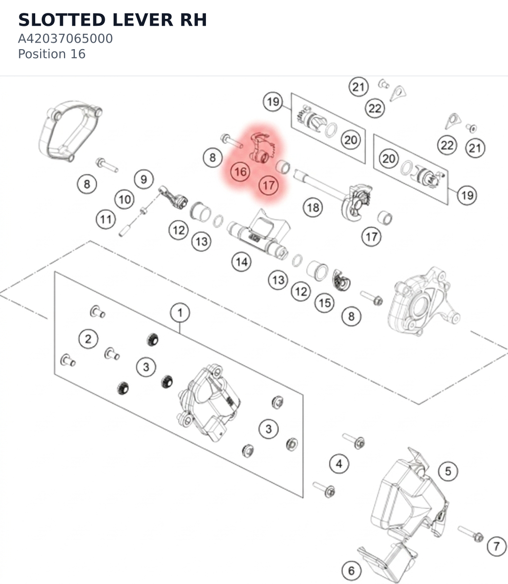 Diagram preview: SLOTTED LEVER RH (A42037065000)