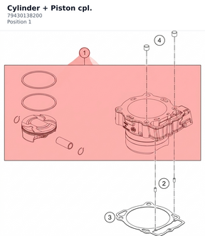 Diagram preview: Cylinder + Piston cpl. (79430138200)