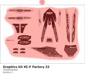Diagram preview: Graphics kit XC-F Factory 22 (79508199400)