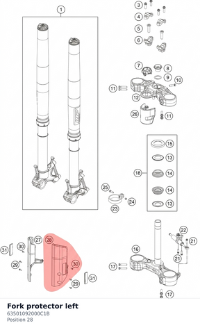 Diagram preview: Fork protector left (63501092000C1B)