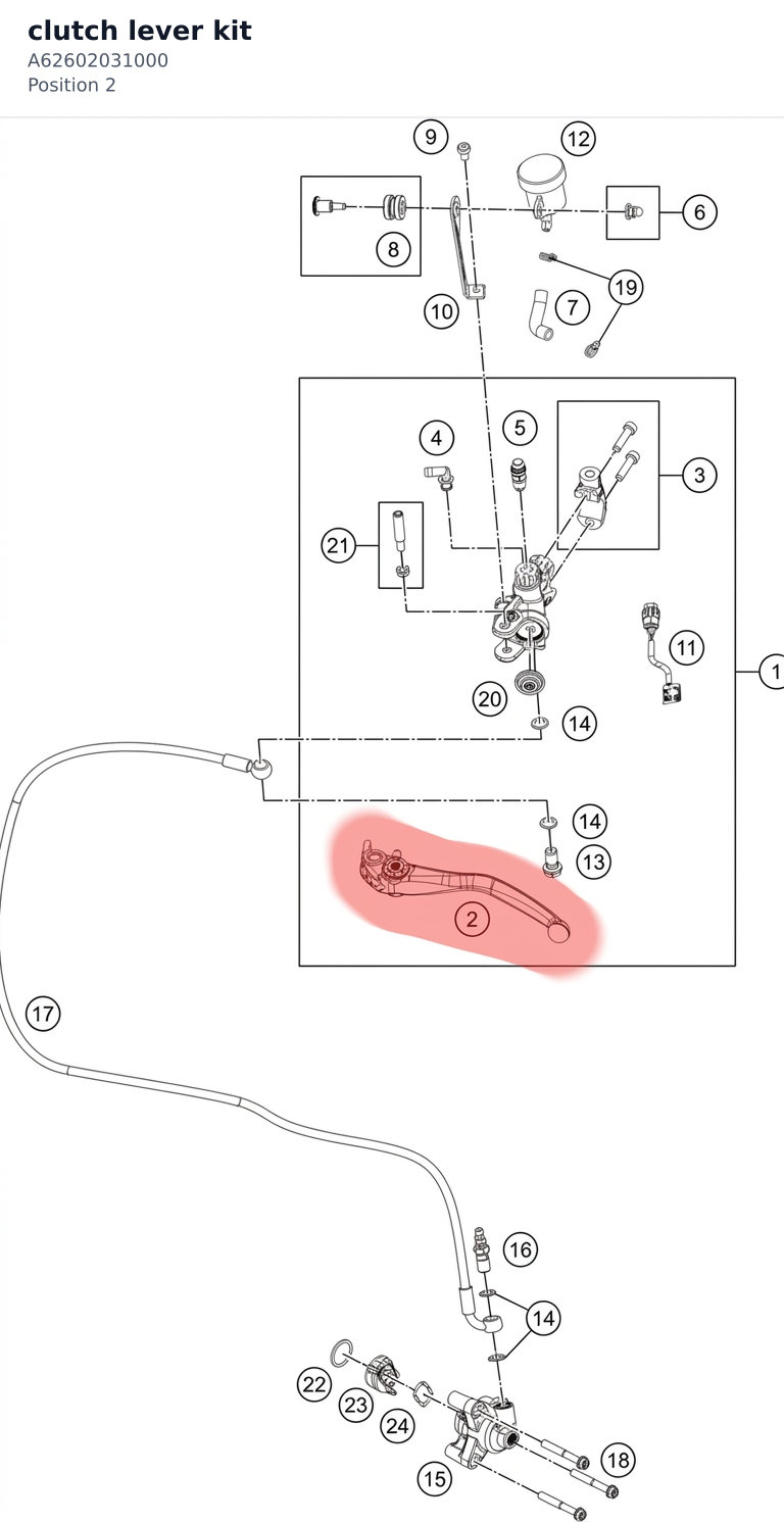 Diagram preview: clutch lever kit (A62602031000)