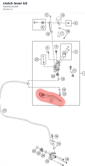 Diagram preview: clutch lever kit (A62602031000)
