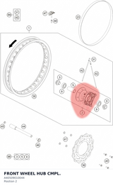 Diagram preview: FRONT WHEEL HUB CMPL. (A40509010044)