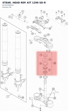 Diagram preview: STEAR. HEAD REP. KIT 1290 SD-R (61301080044)