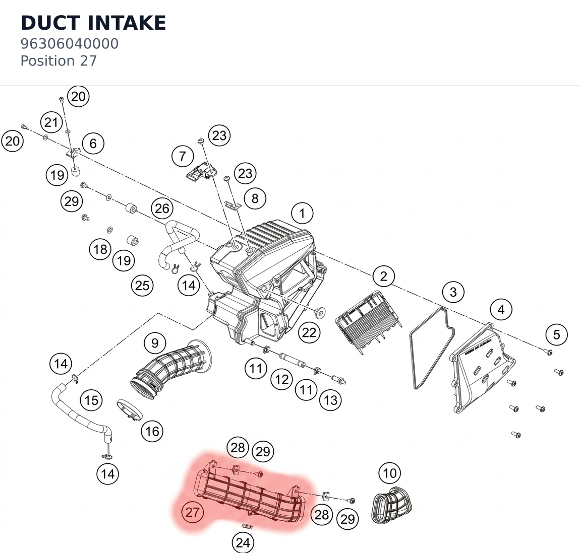 Diagram preview: DUCT INTAKE (96306040000)