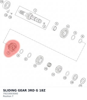 Diagram preview: SLIDING GEAR 3RD G 18Z (79233003000)