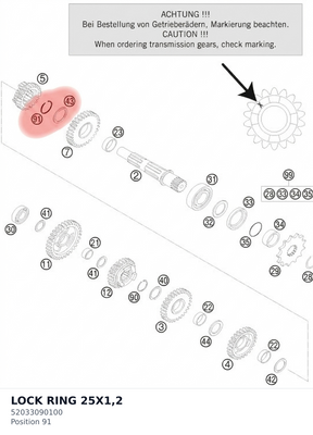 Diagram preview: LOCK RING 25X1,2 (52033090100)