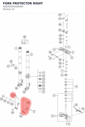 Diagram preview: FORK PROTECTOR RIGHT (A60301093000EBA)