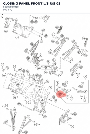 Diagram preview: CLOSING PANEL FRONT L/S R/S 03 (60003044010)