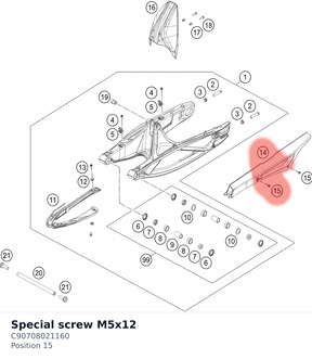 Diagram preview: Special screw M5x12 (C90708021160)