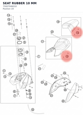 Diagram preview: SEAT RUBBER 10 MM (75007046010)