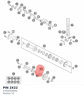 Diagram preview: PIN 2X22 (47035058000)