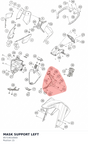 Diagram preview: MASK SUPPORT LEFT (95714010000)