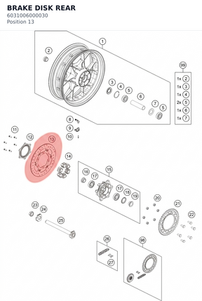 Diagram preview: BRAKE DISK REAR (6031006000030)