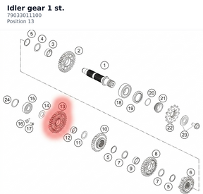 Diagram preview: Idler gear 1 st. (79033011100)