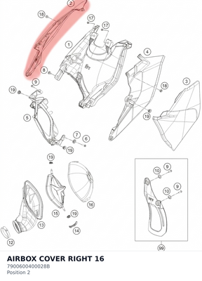 Diagram preview: AIRBOX COVER RIGHT          16 (7900600400028B)