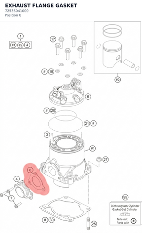 Diagram preview: EXHAUST FLANGE GASKET (72536041000)
