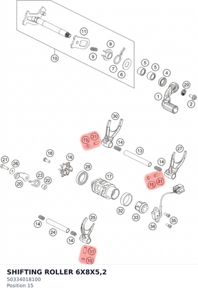 Diagram preview: SHIFTING ROLLER 6X8X5,2 (50334018100)