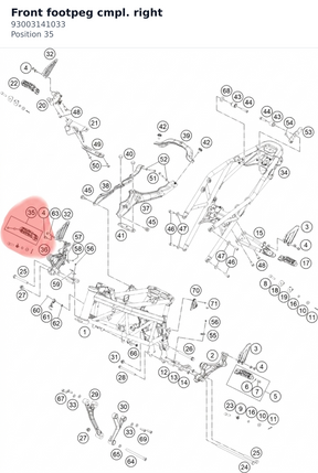 Diagram preview: Front footpeg cmpl. right (93003141033)