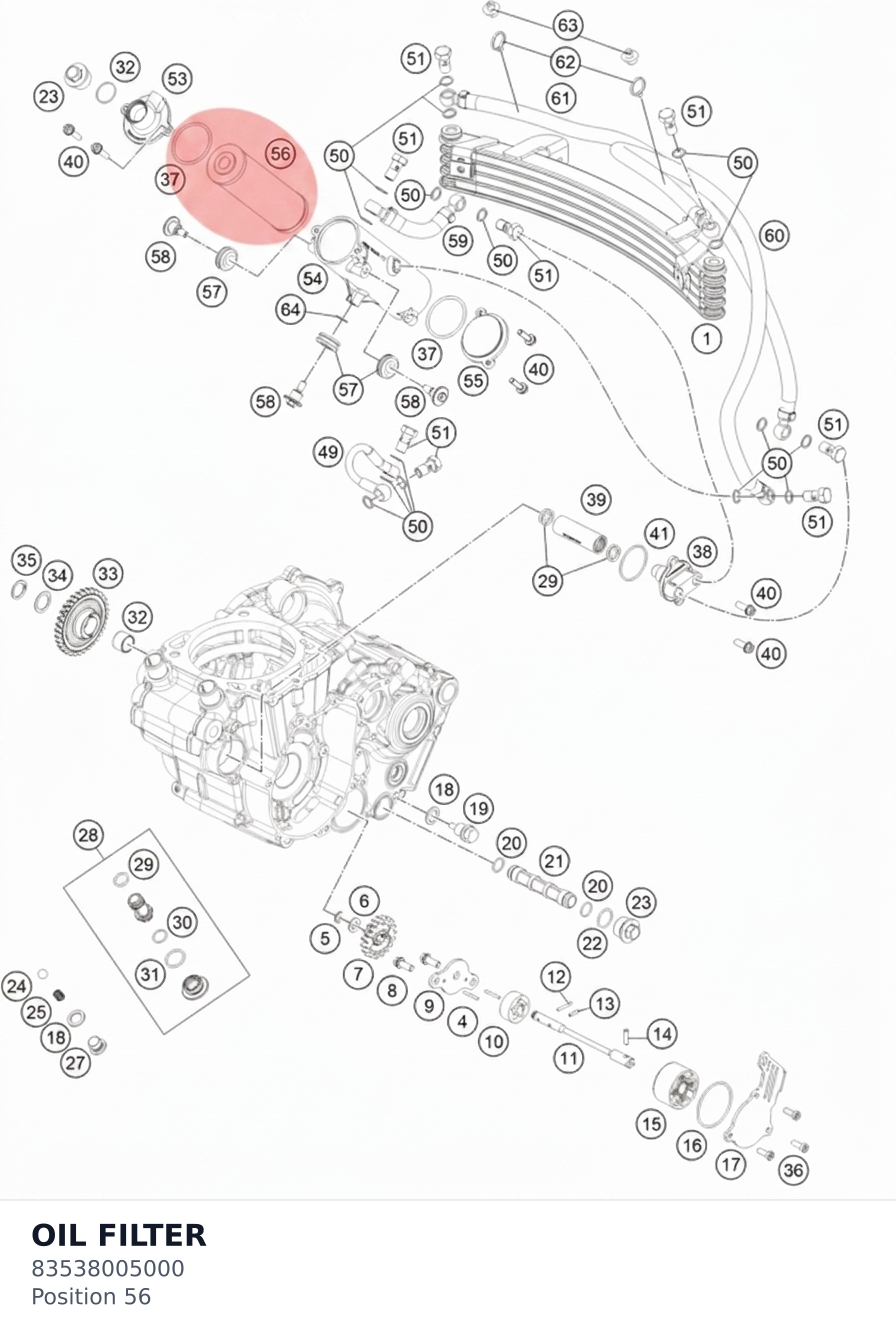 Diagram preview: OIL FILTER (83538005000)