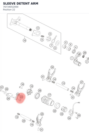 Diagram preview: SLEEVE DETENT ARM (76734052000)