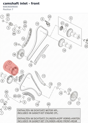 Diagram preview: camshaft inlet - front (60836009000)