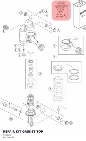 Diagram preview: REPAIR KIT GASKET TOP (R15021)
