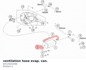 Diagram preview: ventilation hose evap. can. (64115021000)