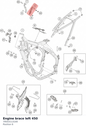 Diagram preview: Engine brace left 450 (79503113100)