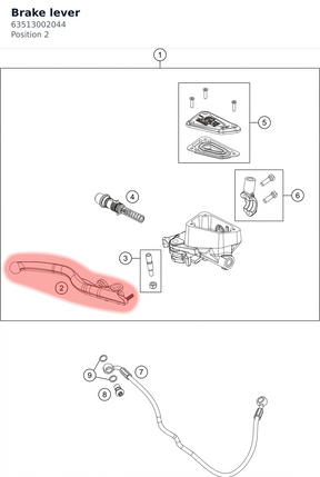 Diagram preview: Brake lever (63513002044)